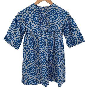 Kelly's Kids Bell Sleeve Cassidy Dress Ruffle Bodice Girls 7-8 Gray Blue‎